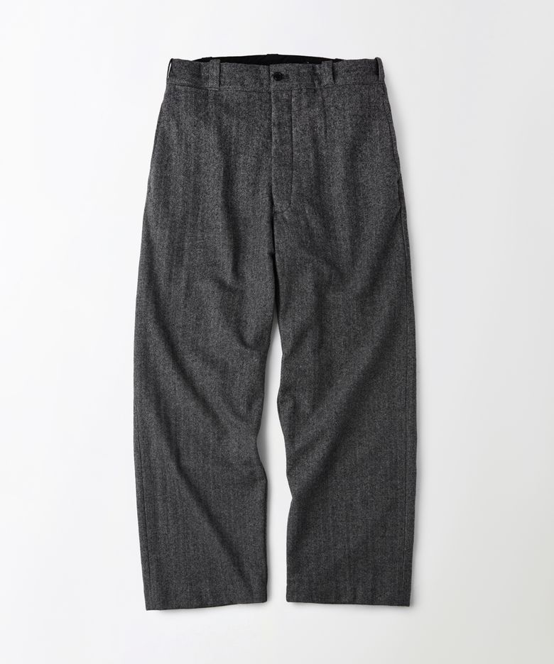 WOOL HERRINGBONE OFFICER TROUSERS_CHARCOAL