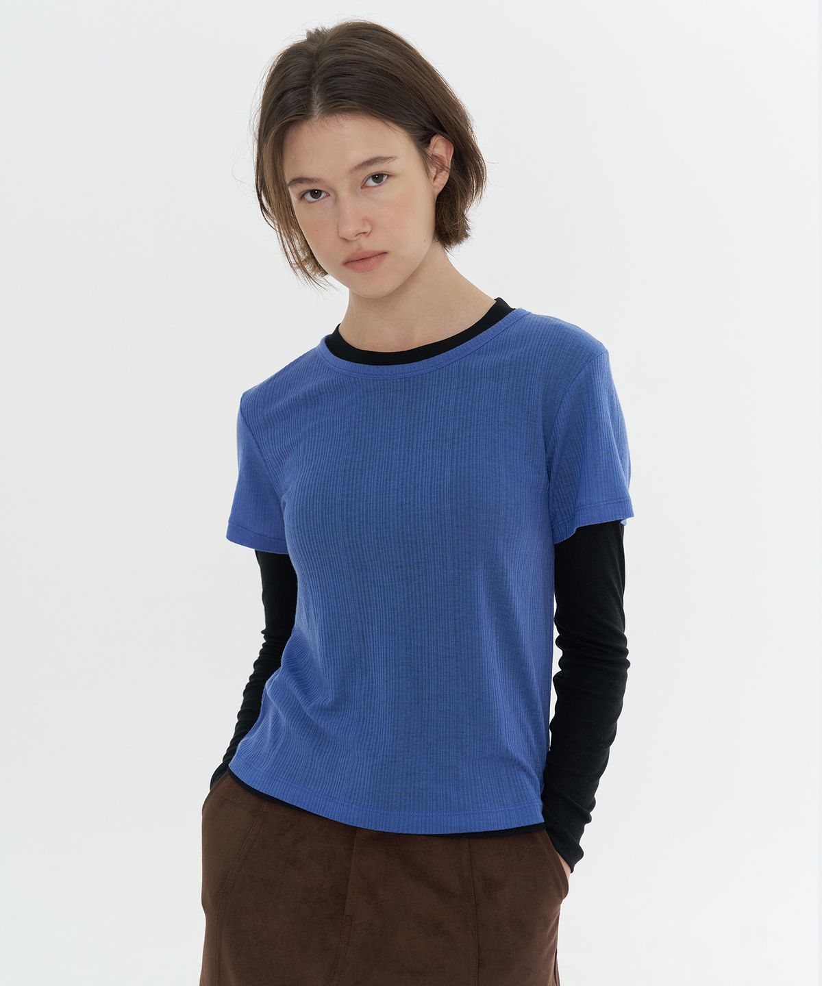 타버트(TARVERT) Lazle Slim Tencel T-Shirt - Black