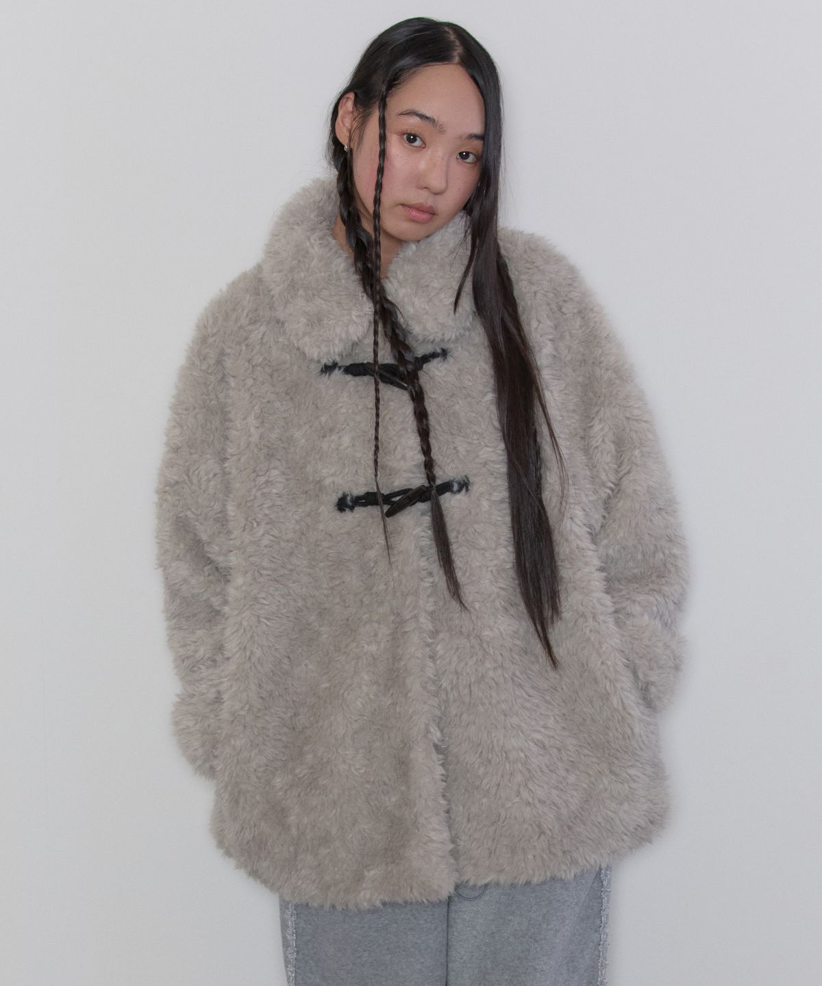 타입서비스(TYPESERVICE) Fur Duffle Jacket [Gray]