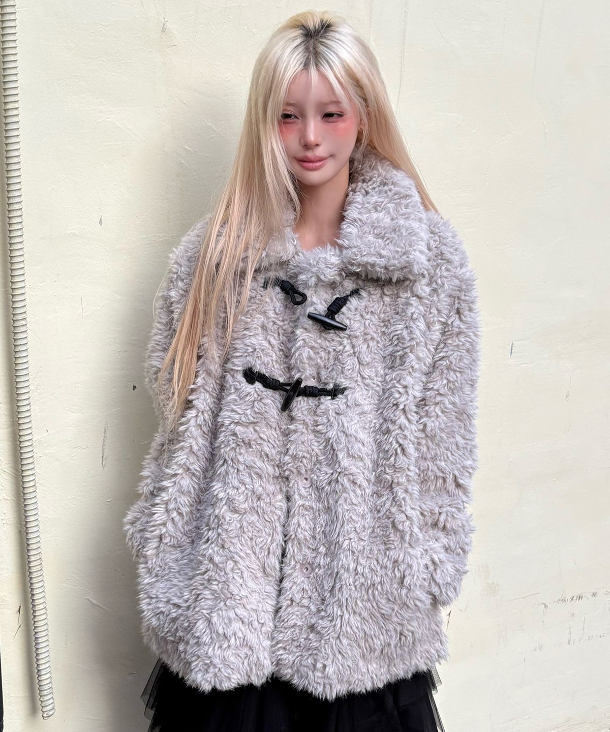타입서비스(TYPESERVICE) Fur Duffle Jacket [Gray]