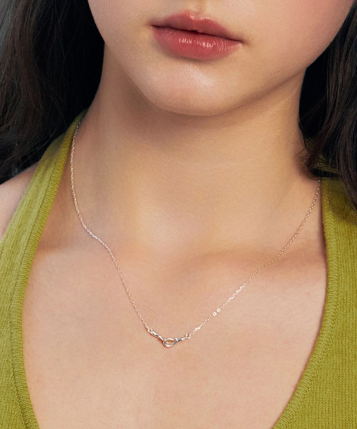 헤이(HEI) [sv925] sculptural hook necklace