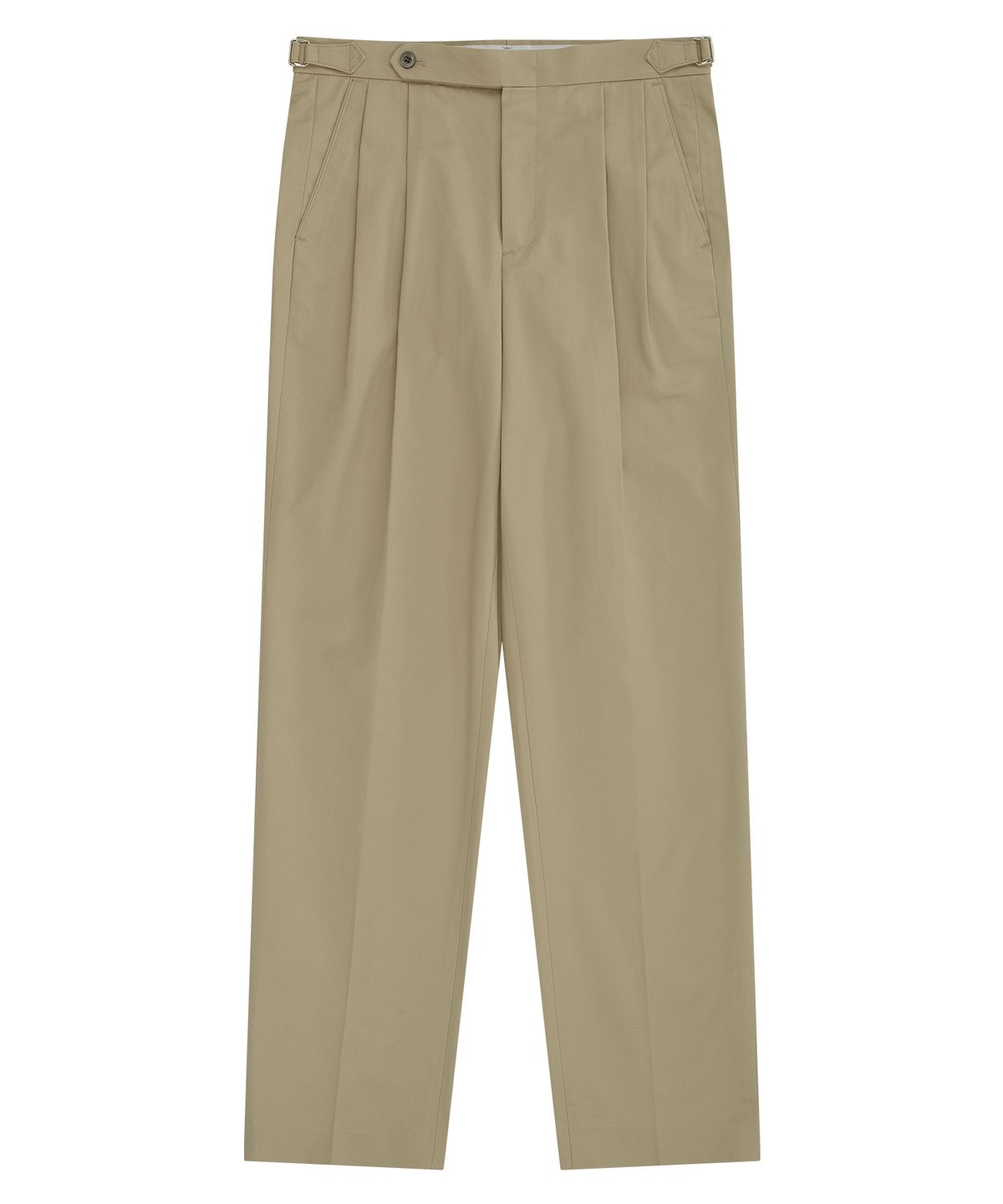 벨리프(BELLIEF) Cotton Gabardine 2-Pleated Adjust relaxed Chino (Beige_japan fabric)