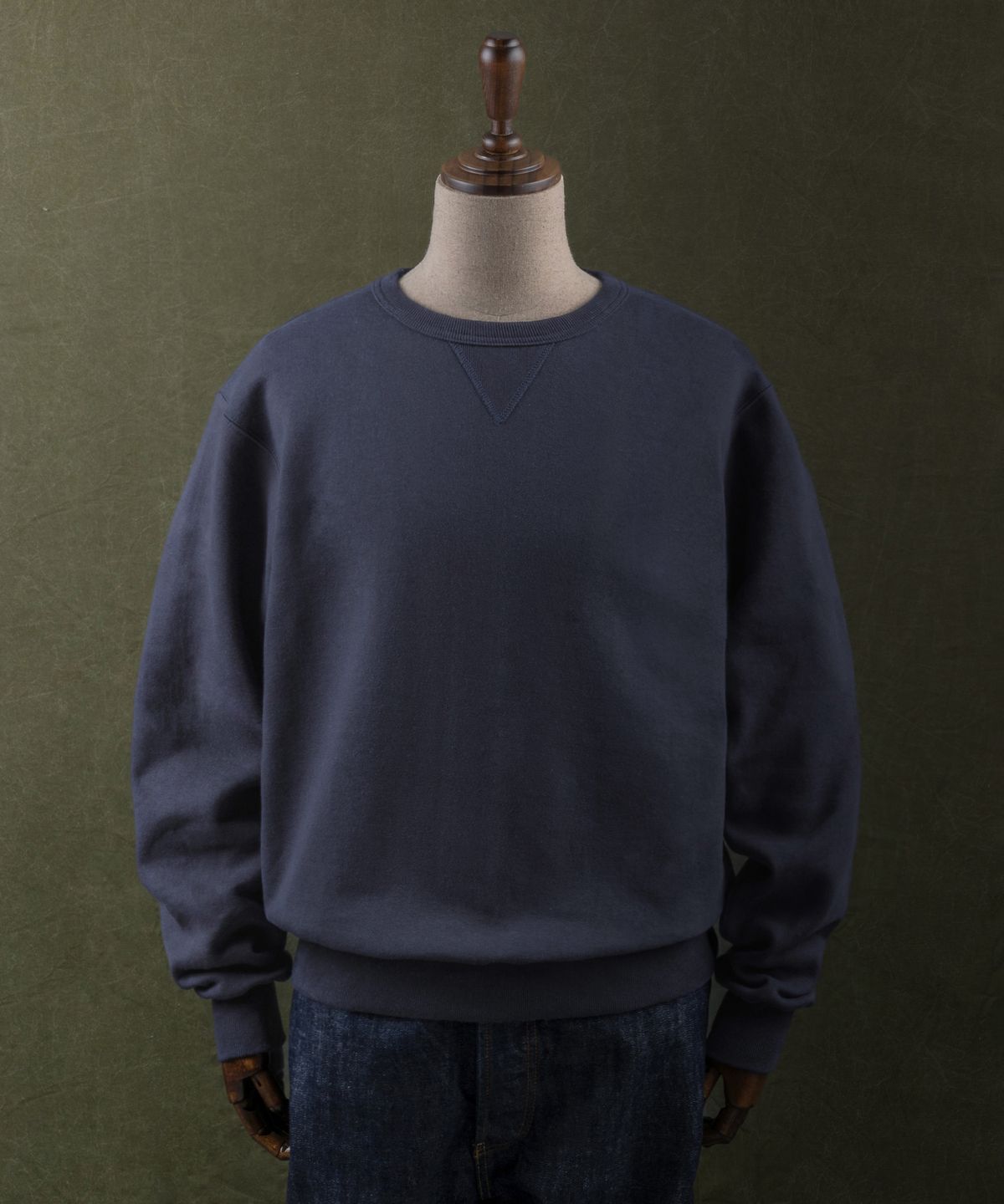 아웃스탠딩(OUTSTANDING) JAPANESE URAKE JERSEY TUBULAR SWEAT_VINTAGE NAVY