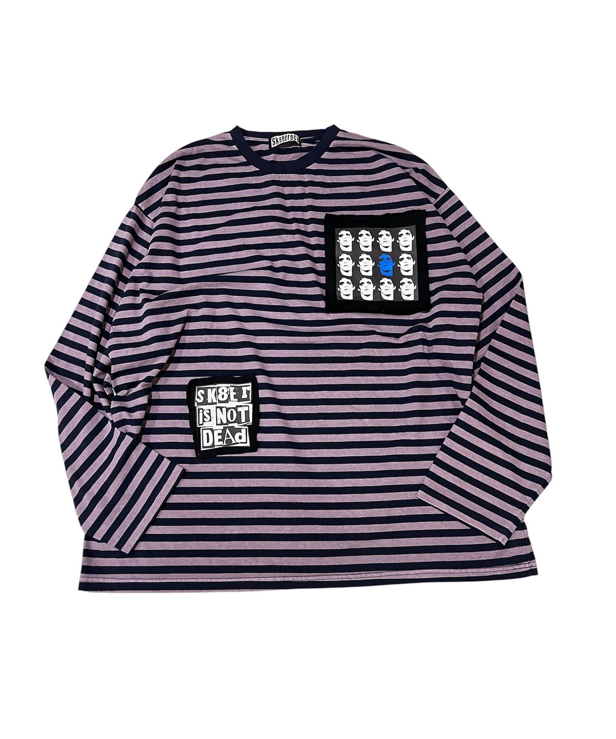스케이터락(SK8ER ROCK) Static Pigment Stripe T-Shirt (light purple*navy)