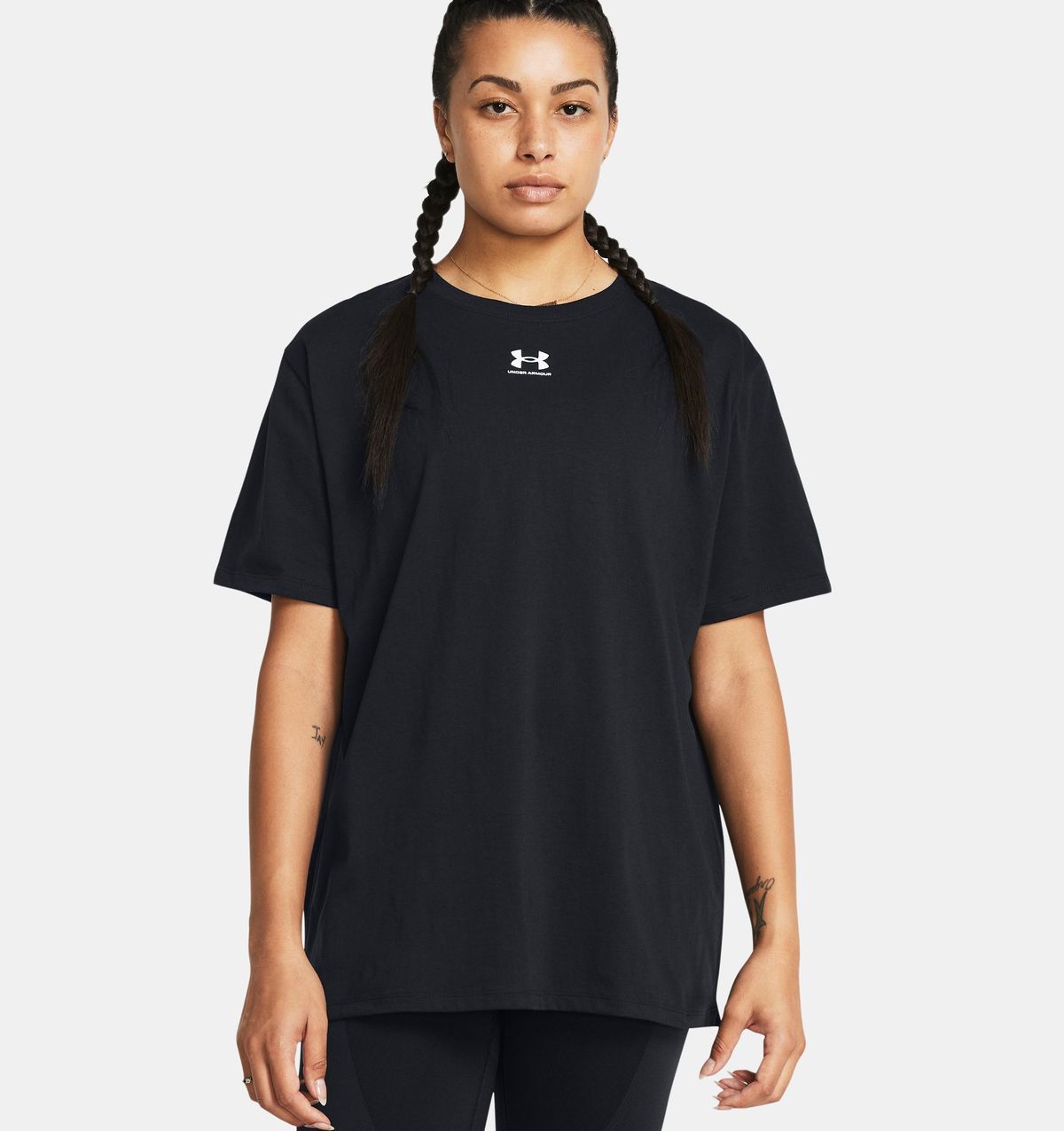 언더아머(UNDERARMOUR) 여성 UA 캠퍼스 오버사이즈 반팔1387193-001