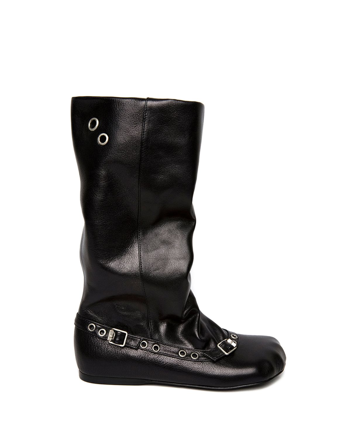 쓰리투에이티(THREE TO EIGHTY) ANIMAL STRAP BUCKLE BOOTS BLACK