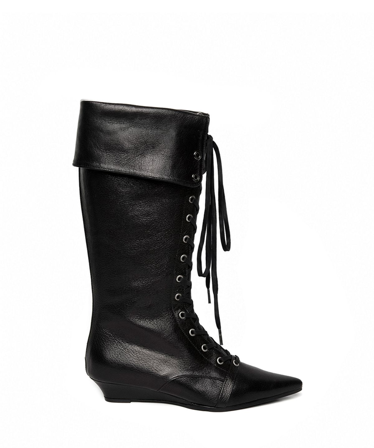 쓰리투에이티(THREE TO EIGHTY) ODETTE LONG LACE-UP BOOTS BLACK