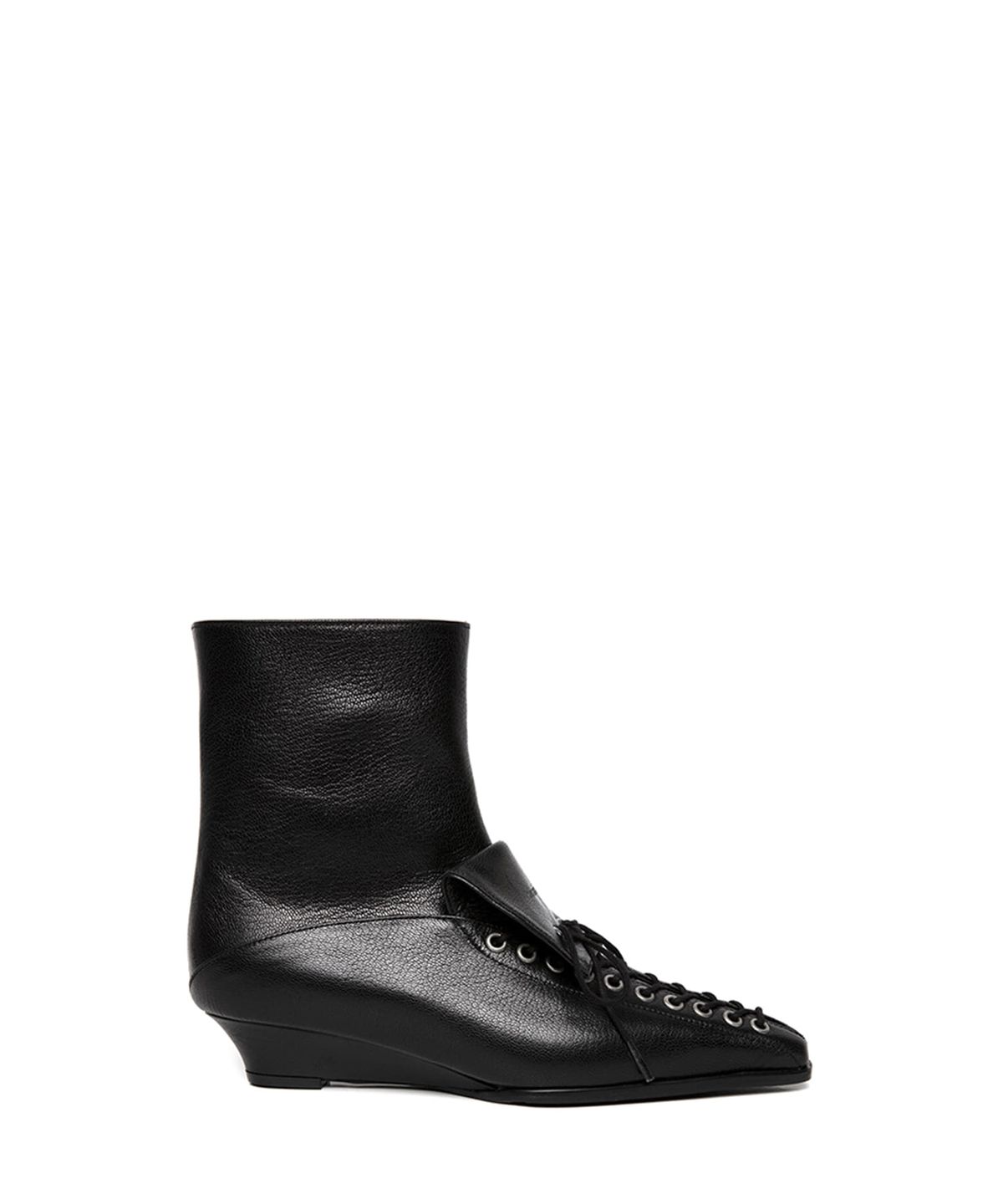 쓰리투에이티(THREE TO EIGHTY) VIVIEN LACE-UP ANKLE BOOTS BLACK