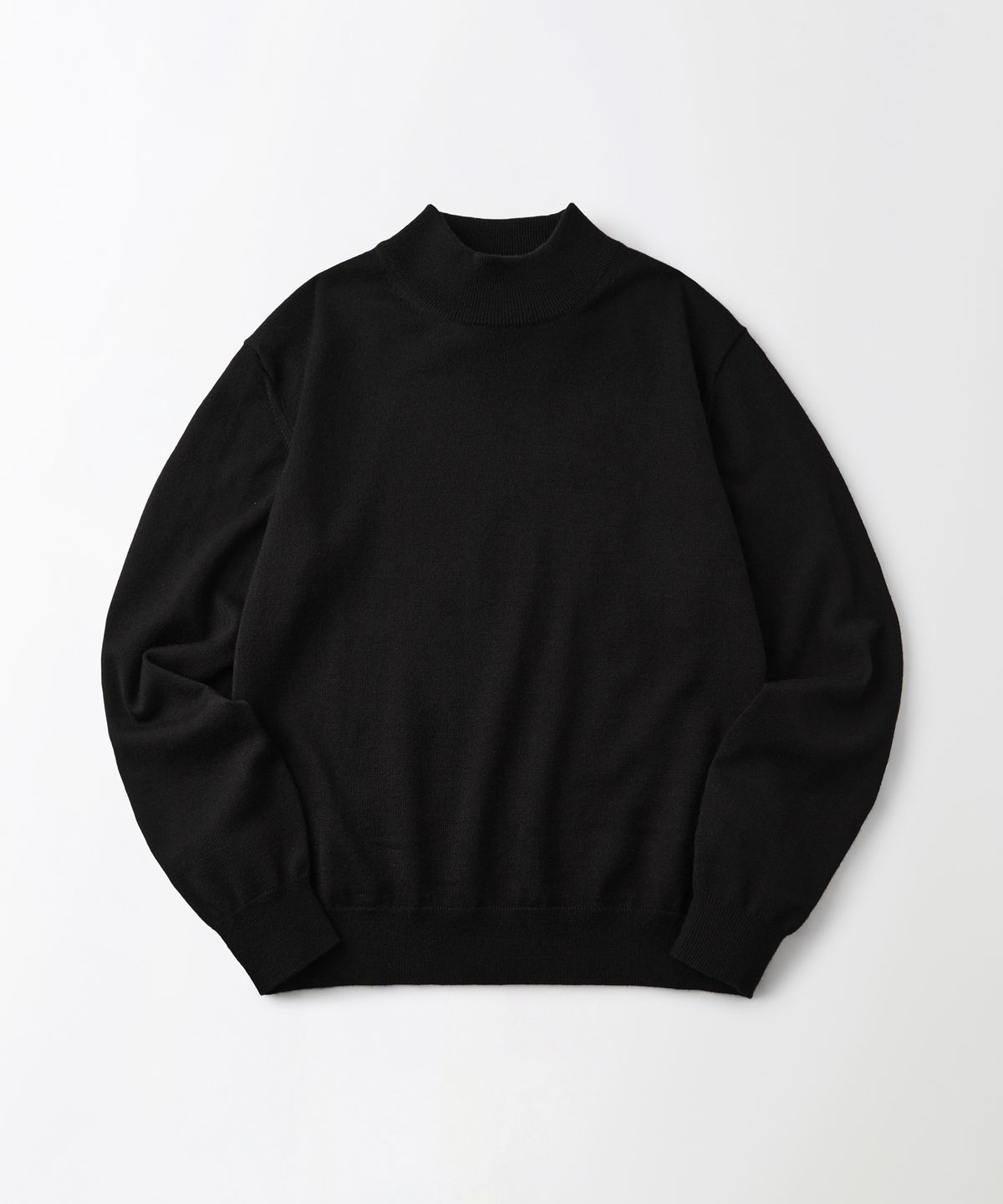 아웃스탠딩(OUTSTANDING) SOFT YARN MOCK NECK KNIT SWEATER_BLACK