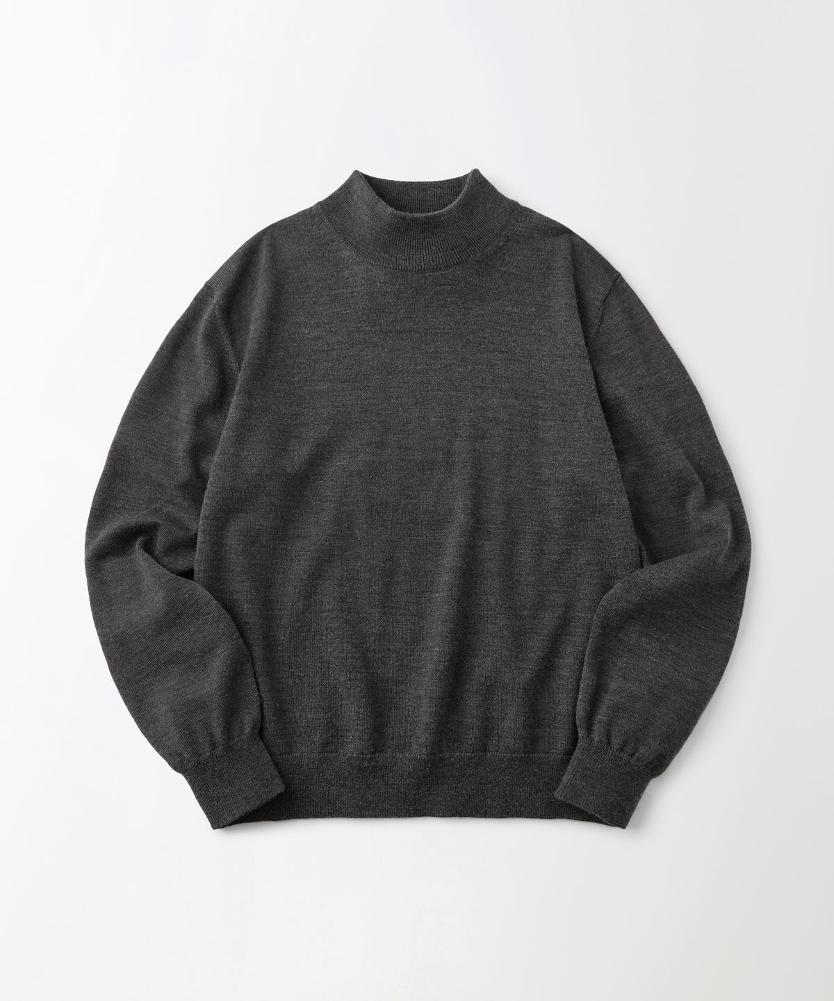 아웃스탠딩(OUTSTANDING) SOFT YARN MOCK NECK KNIT SWEATER_CHARCOAL