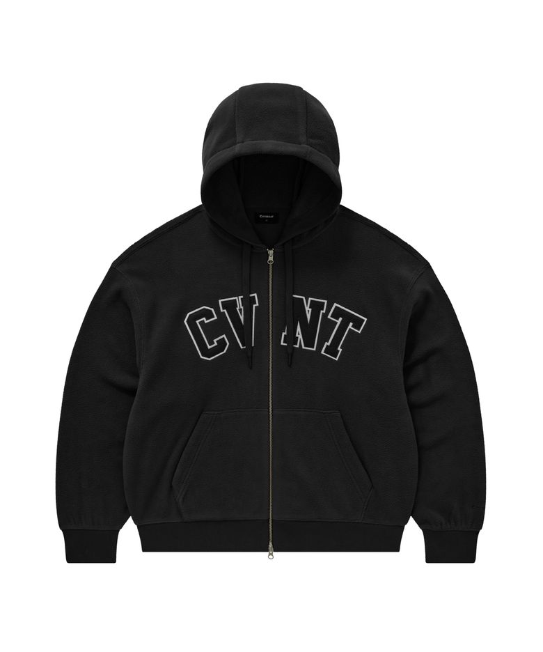 웜온 CVNT 플리스 후드집업 블랙
