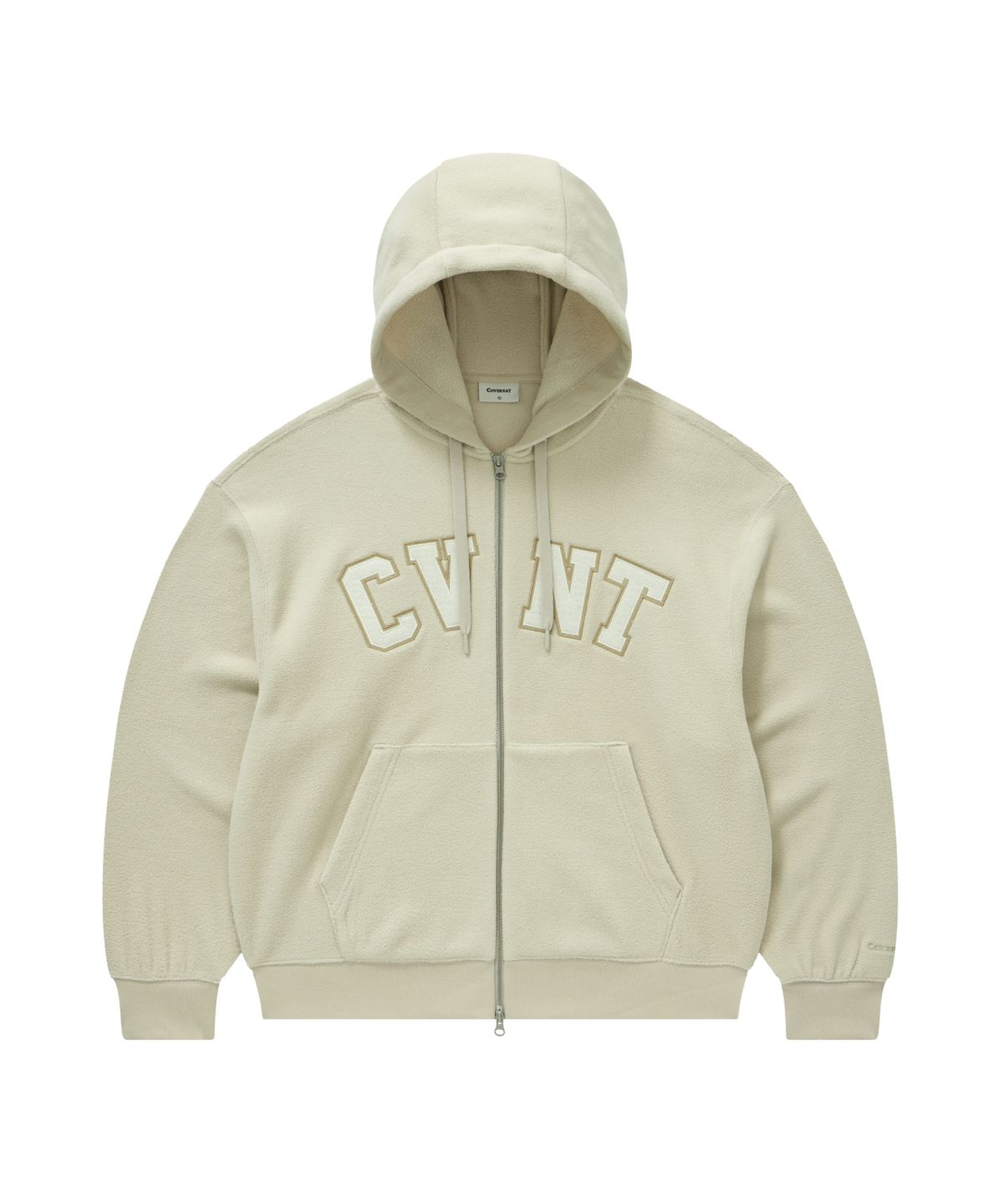 커버낫(COVERNAT) 웜온 CVNT 플리스 후드집업 오트밀