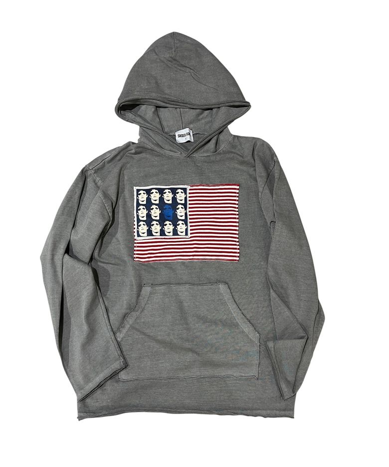 Rebel Flag Pigment Sweat Hoodie (Gray)