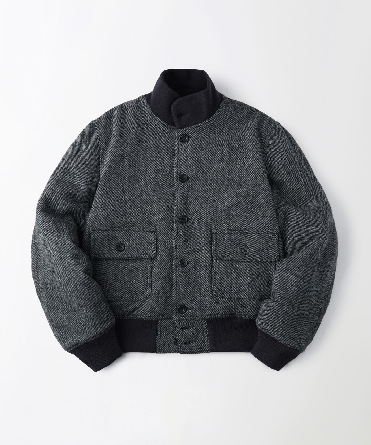아웃스탠딩(OUTSTANDING) WOOL A-1 JACKET_CHARCOAL