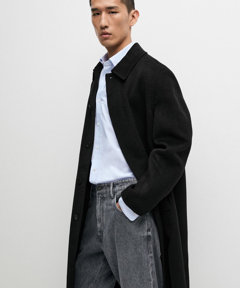 울 블렌드 더블 페이스 코트