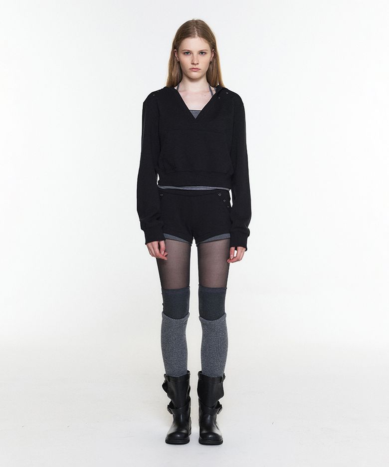 EYELET MICRO SHORTS BLACK