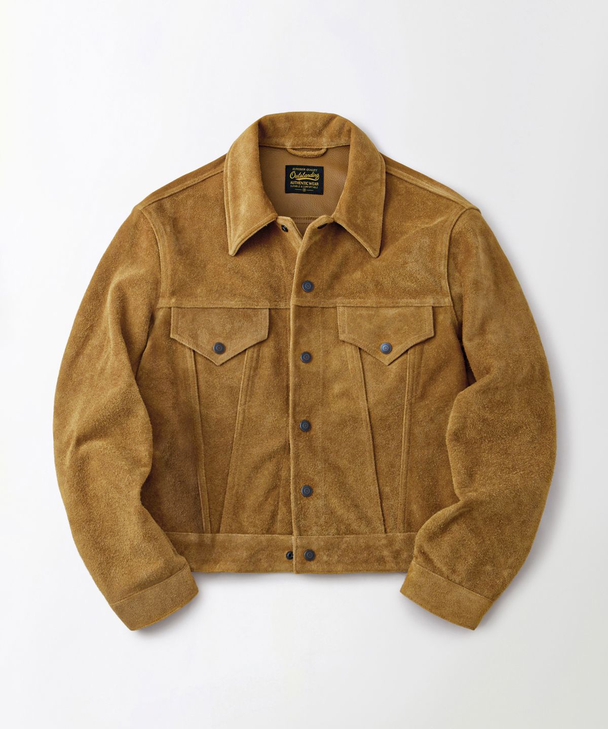 아웃스탠딩(OUTSTANDING) [MUT lab] 60S ROUGHOUT TRUCKER JACKET_TOBACCO