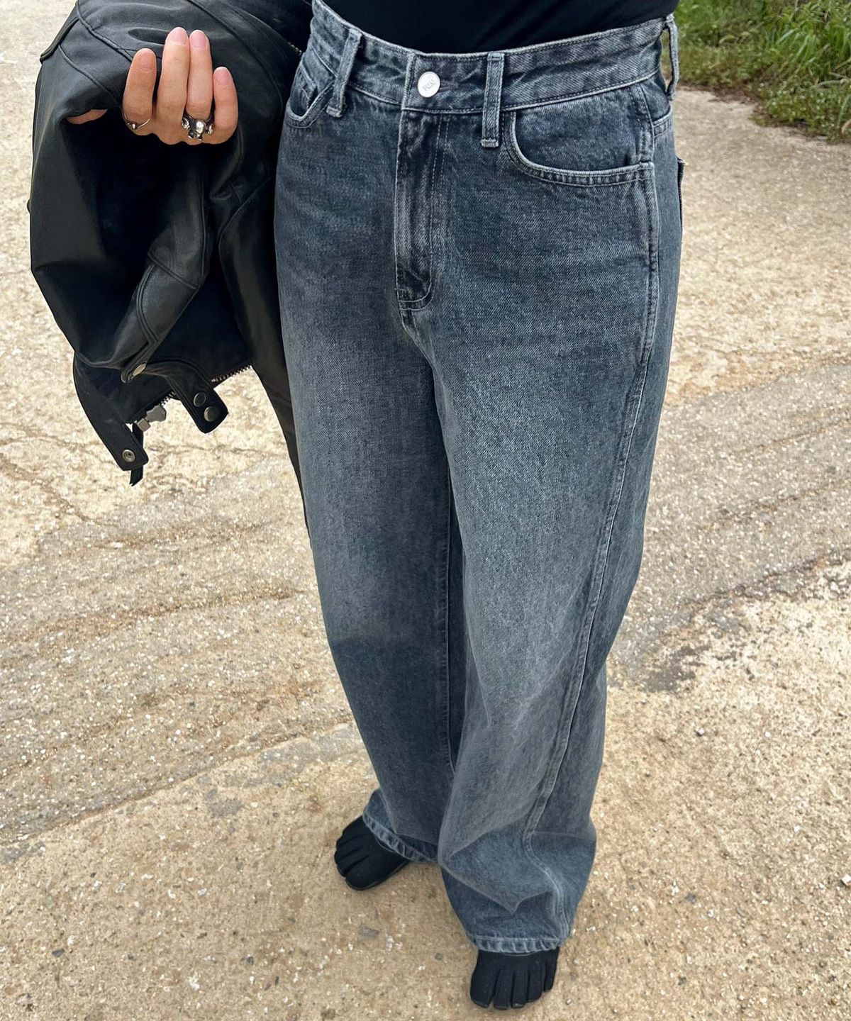 엔디에이 스튜디오(NDA STUDIO) Wide Straight Denim Pants_blue black