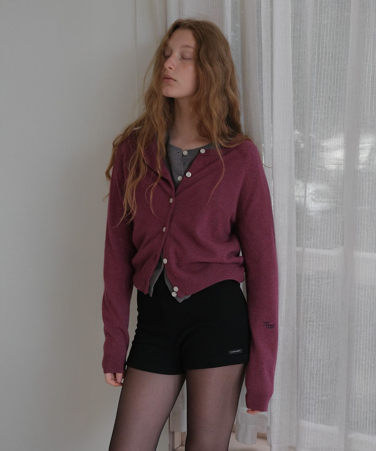 타버트(TARVERT) Tivern Wool Knit Cardigan - Grape