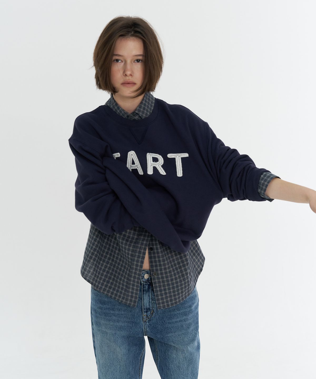 타버트(TARVERT) Tove Check Shirt - Navy