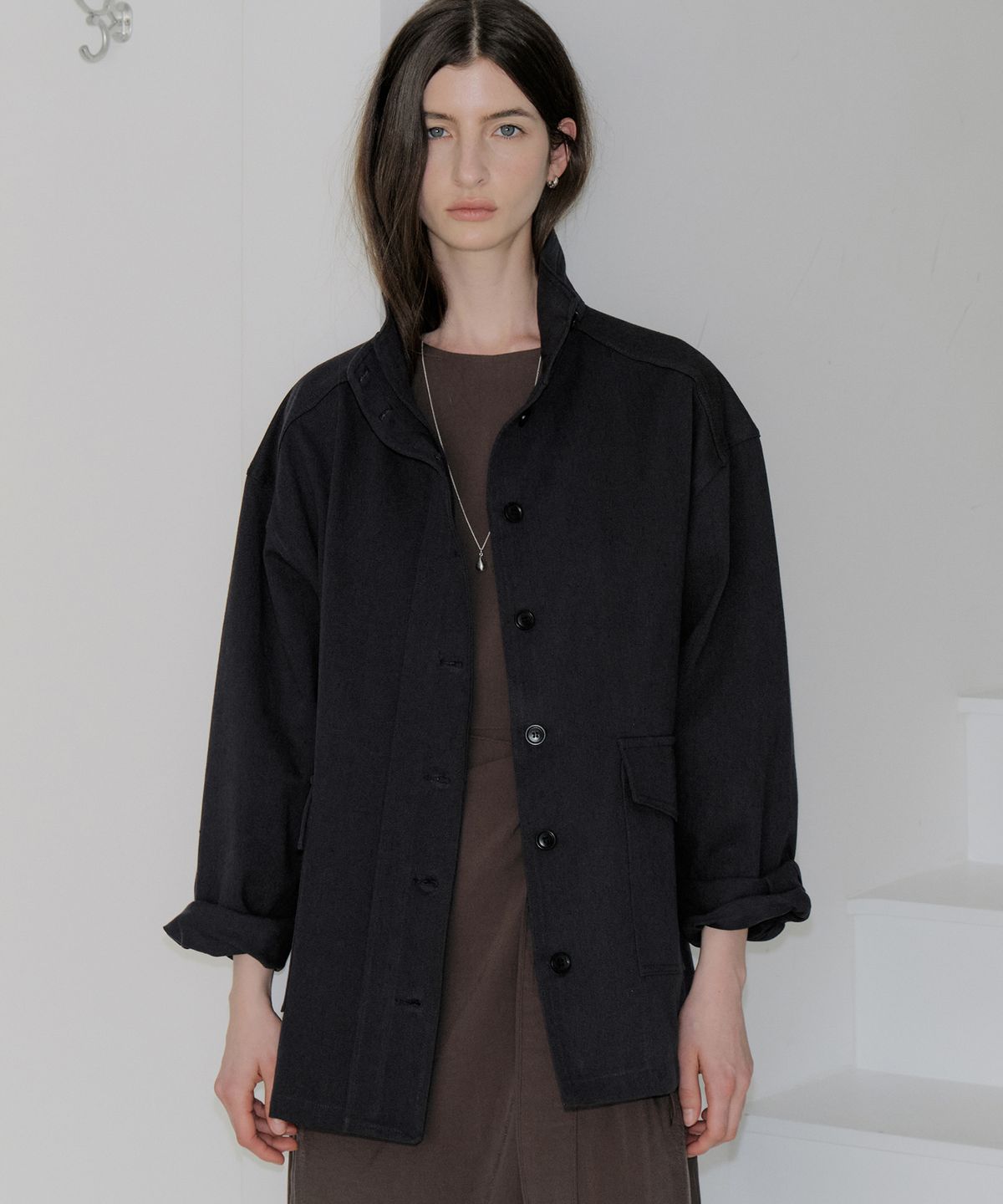 아워코모스(OURCOMOS) high-neck work jacket (navy) orc 6124