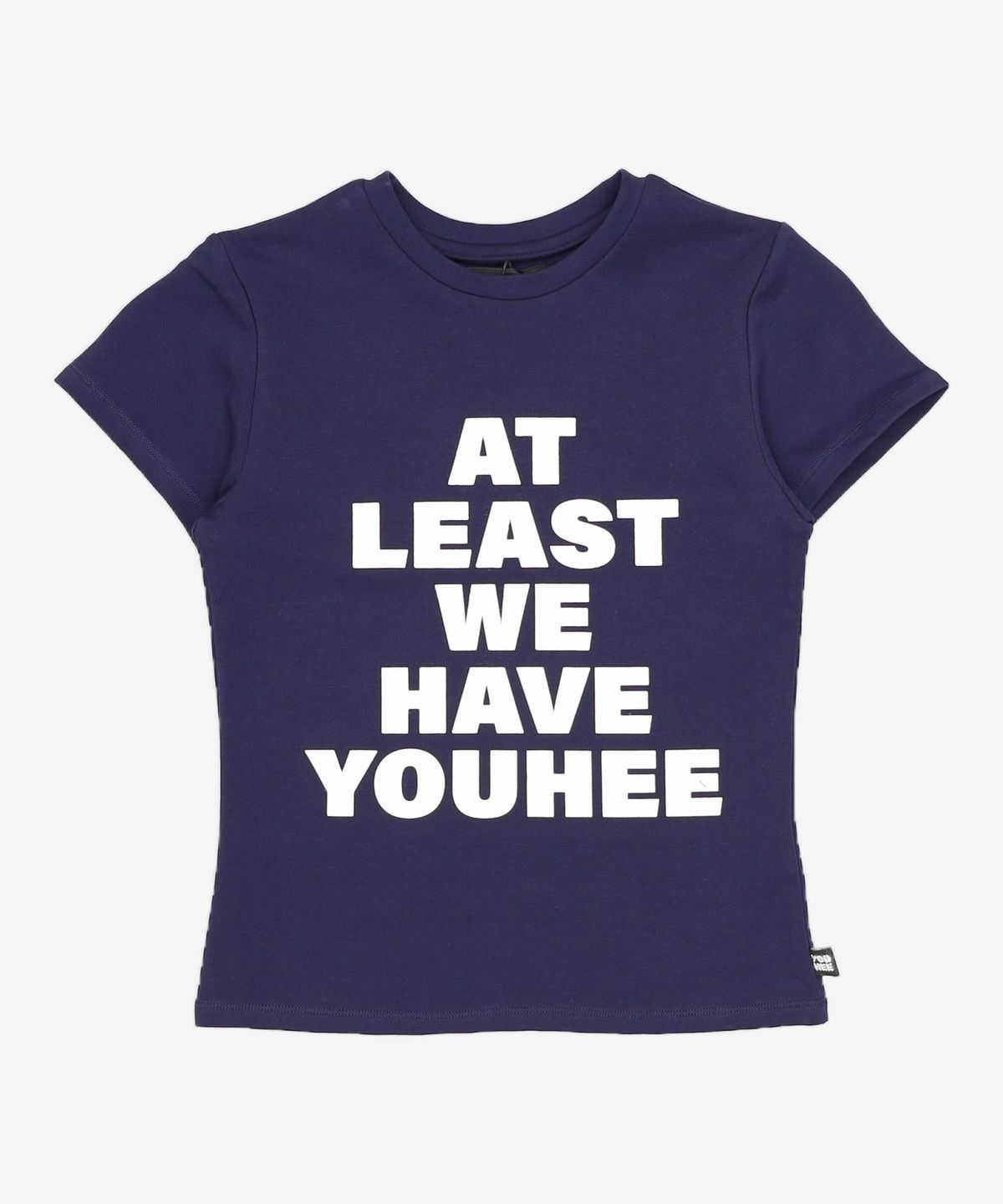 유희(YOUHEE) LETTERING T-SHIRT NAVY FREE