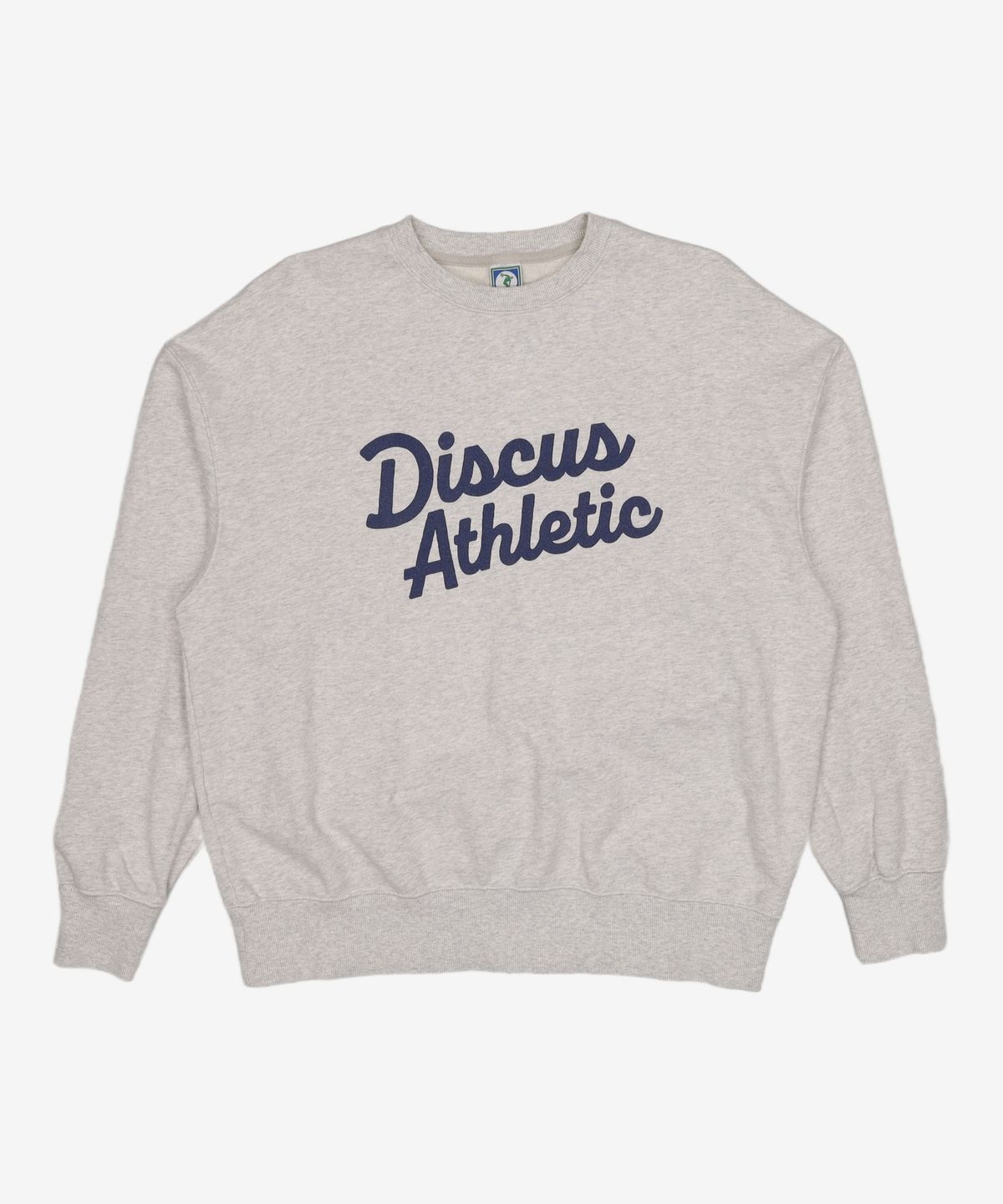 디스커스 애슬레틱(DISCUS ATHLETIC) 미사용 오버 핏 로고 스웨트 셔츠 멜란지 그레이 L