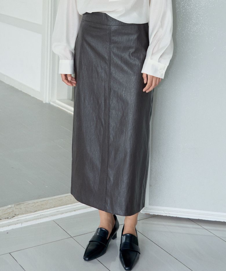 leather long SK  brown