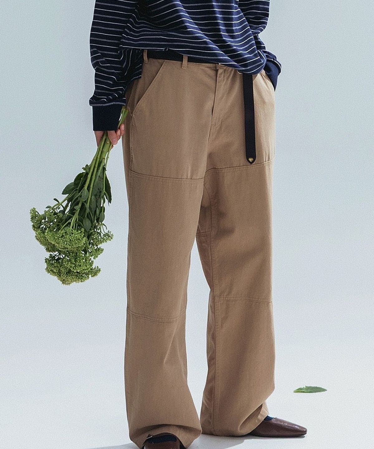 앤하츠(ANNEHEARTS) Panel Detail Wide Pants_BEIGE