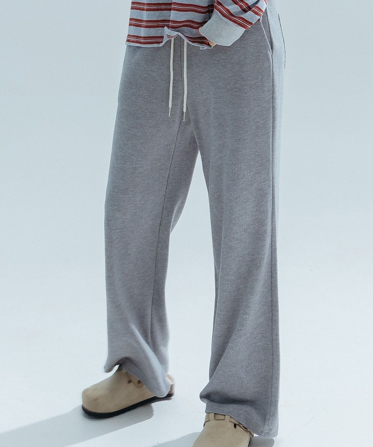 앤하츠(ANNEHEARTS) Soft Knit Wide Easy Pants_MELANGE