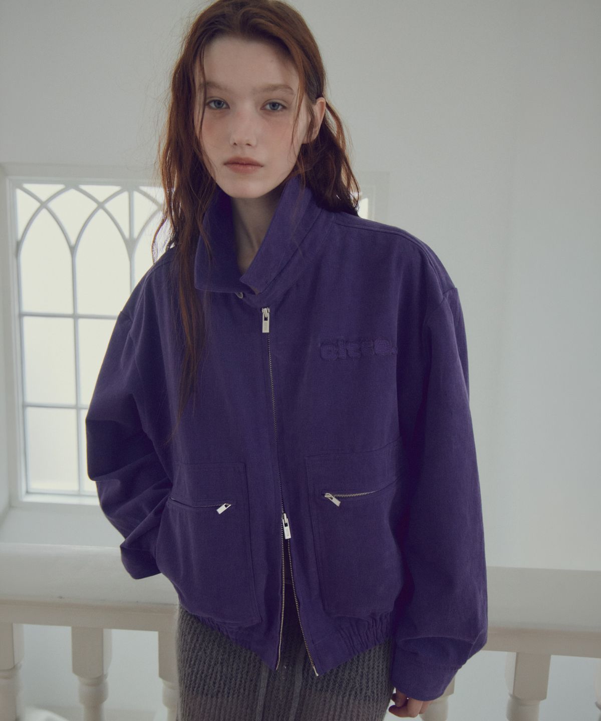 씨타(CITTA) Soft Touch Cotton Zip Pocket Blouson_CTO161(Purple)