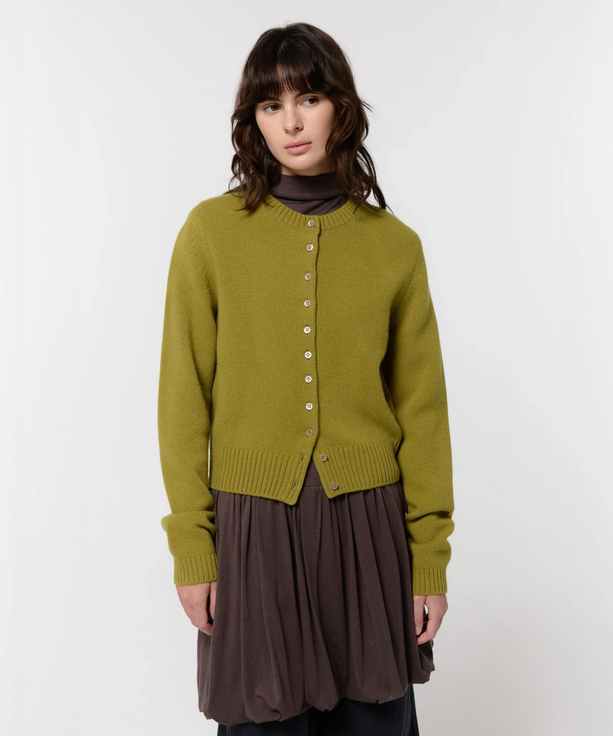 지비에이치 어패럴(GBH APPAREL) SUPERFINE MERINO CARDIGAN / GRASS GREEN