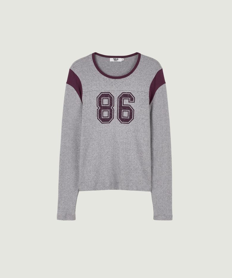 86 FOOTBALL L/S T-SHIRT (MELANGE GRAY)