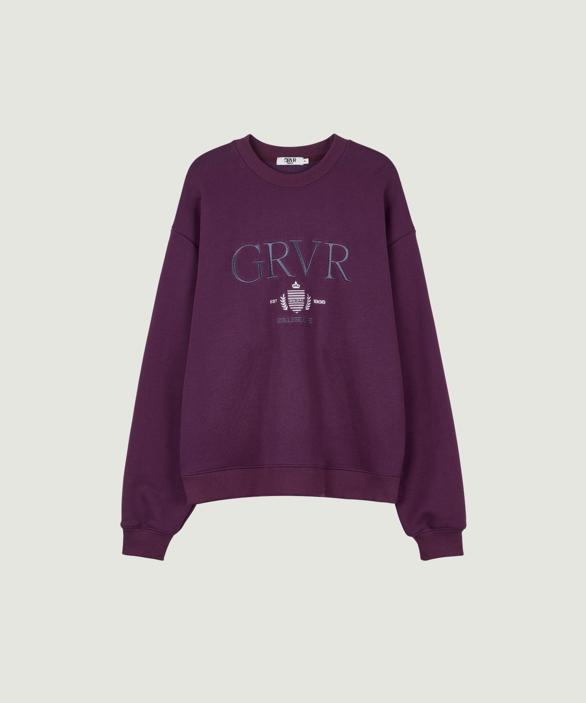 그로브(GROVE) GRVR COLLEGE SWEATSHIRT (PLUM)