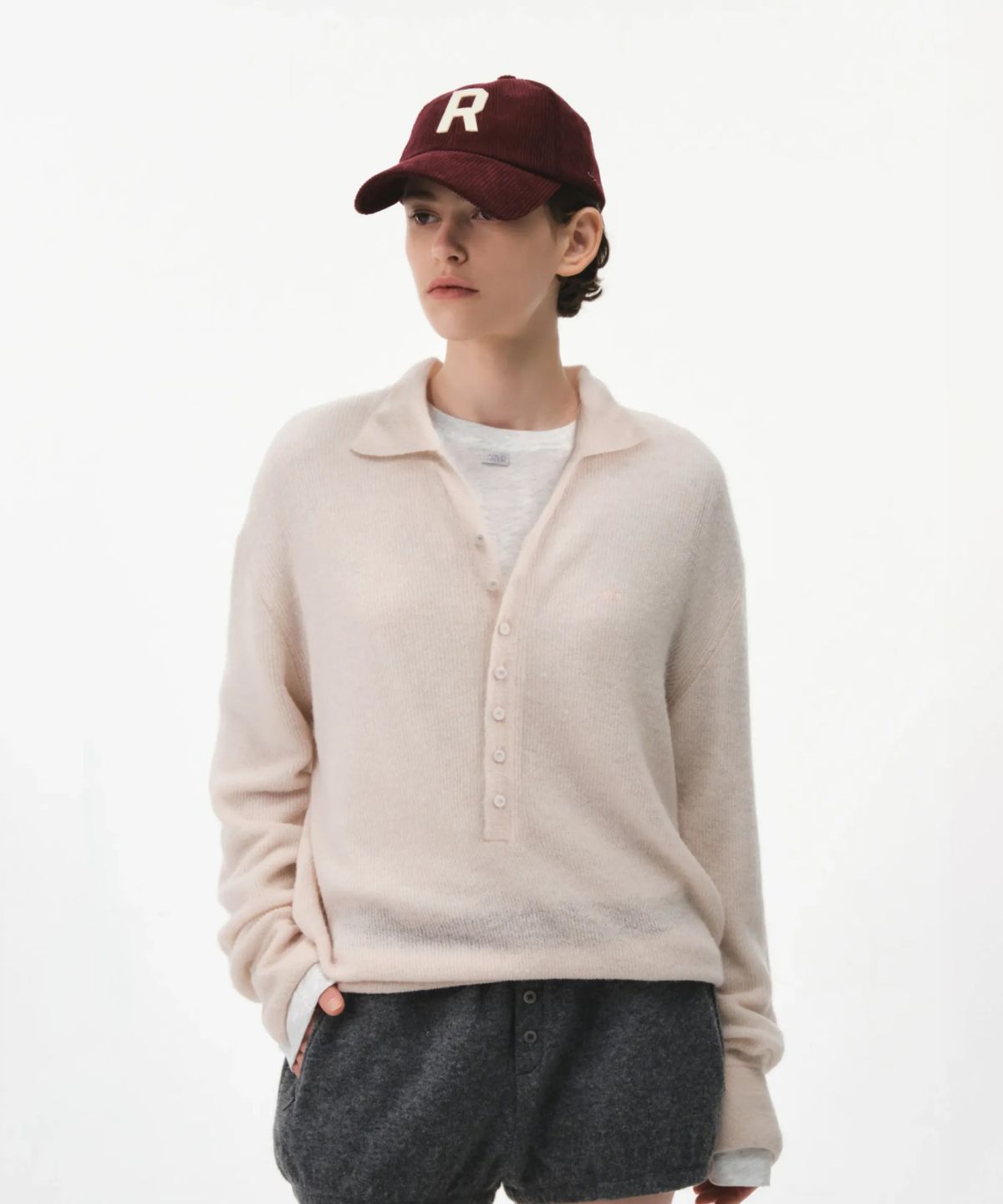그로브(GROVE) GAVIN COLLAR KNIT (PINK)
