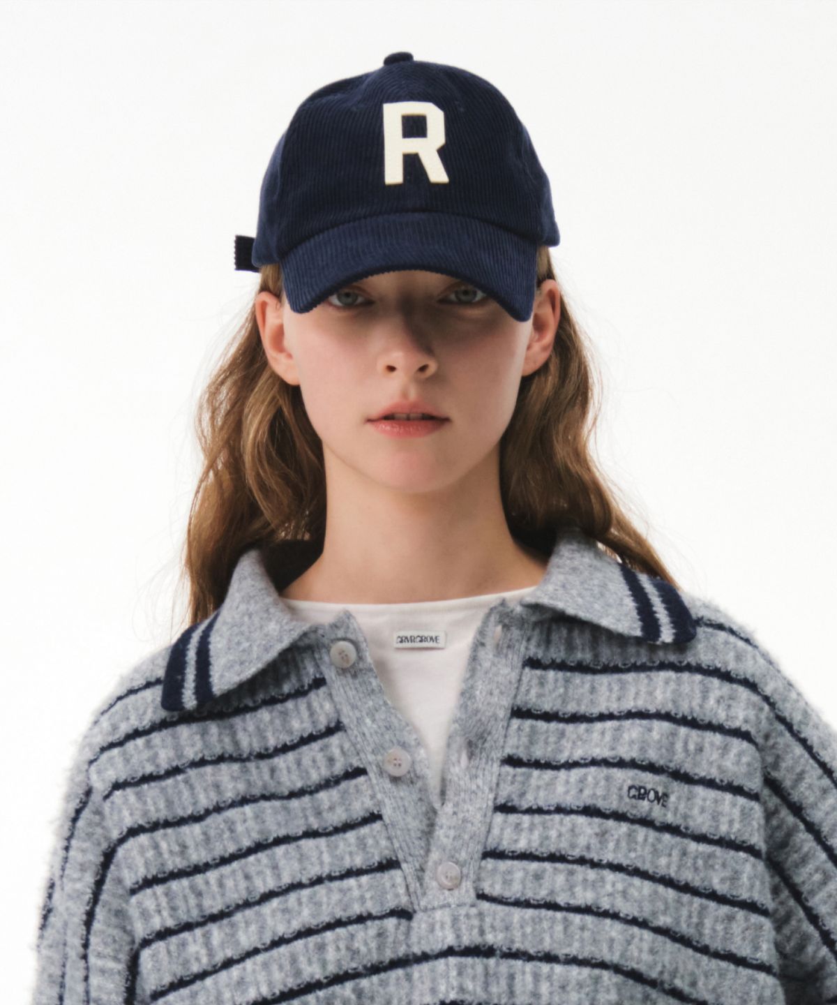 그로브(GROVE) GRVR CORDUROY BALL CAP (NAVY)