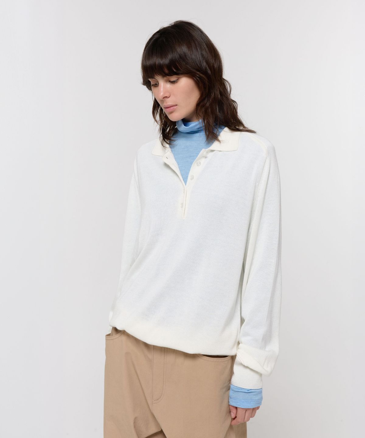 지비에이치 어패럴(GBH APPAREL) WOOL SILK POLO KNIT / IVORY