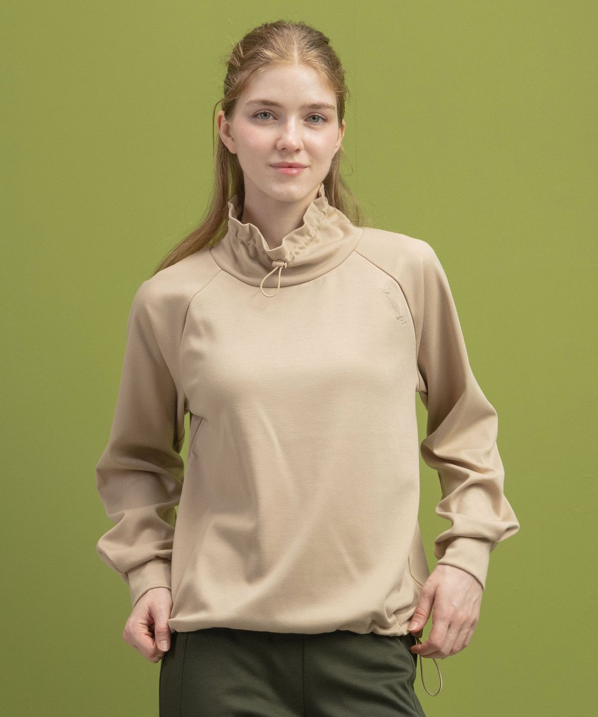뒤란(DURAN) 하이넥 스트링 루즈핏 티셔츠 DTF6W-4179 4colors