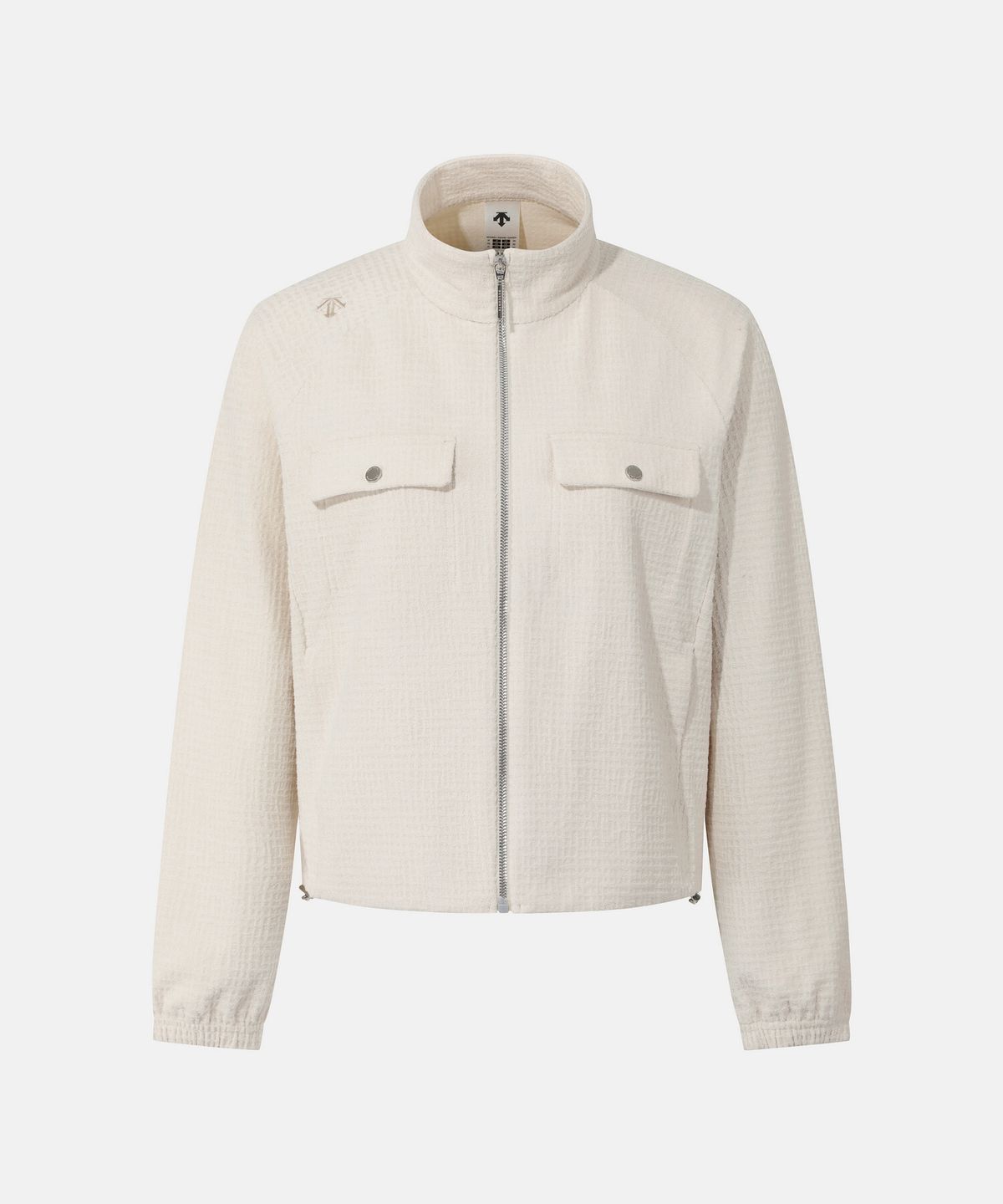 데상트(DESCENTE) 여성 스트레치 트위드 컴포트핏 트레이닝 자켓 크림 SR322PFT82