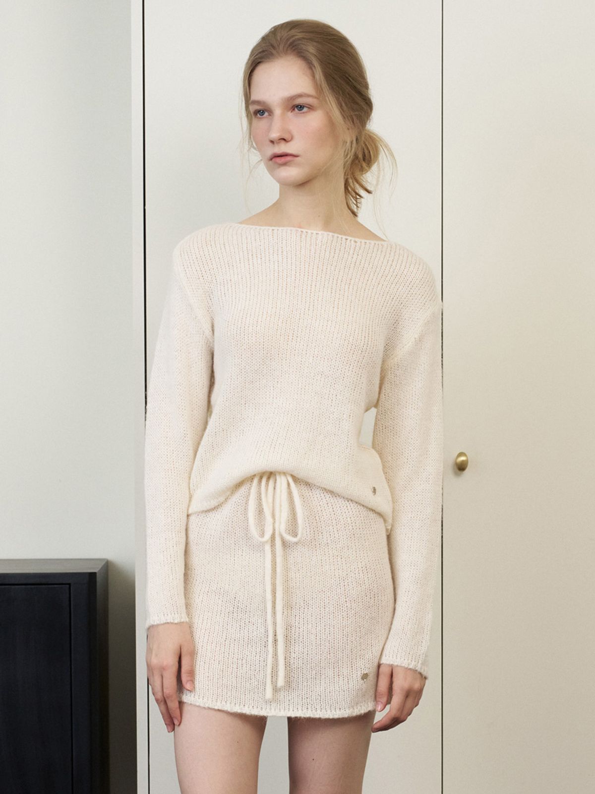 엘씨브이(LCVE) [SET] MOHAIR LAYERED KNIT SET_IVORY