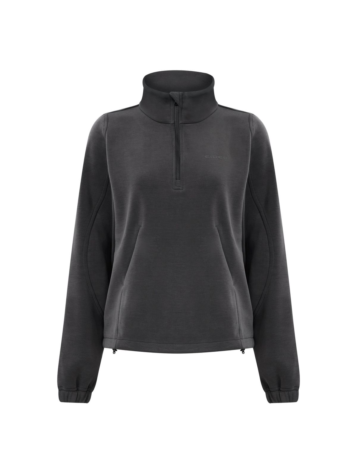 아이더(EIDER) MOMENTUM 여성 소프티 짚업 티셔츠_URBAN CHARCOAL