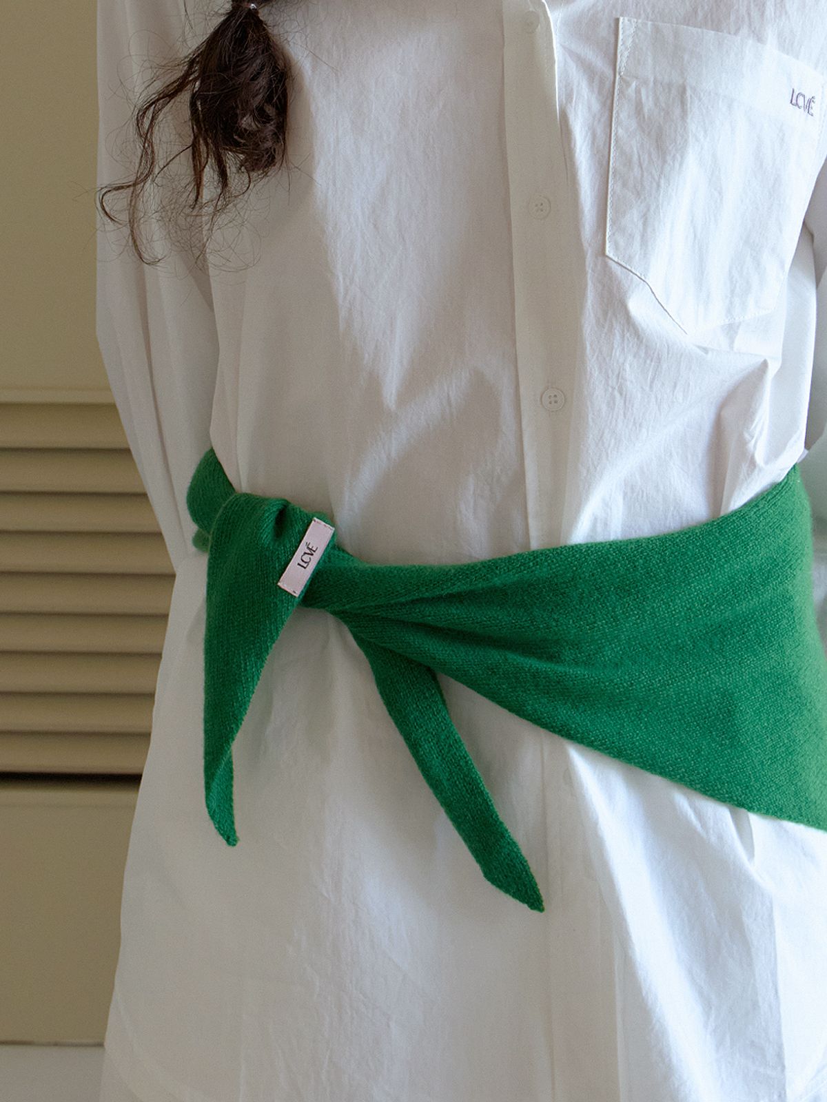 엘씨브이(LCVE) TRIANGLE WOOL MUFFLER_GREEN