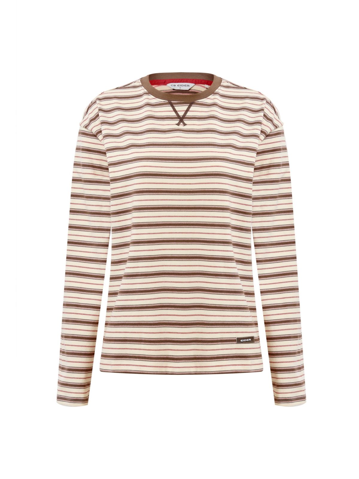 아이더(EIDER) COCO (코코) 여성 스트라이프 라운드 티셔츠_Light Brown