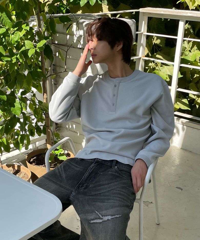 Heavy Waffle Henley Loose L/S Tee_GR