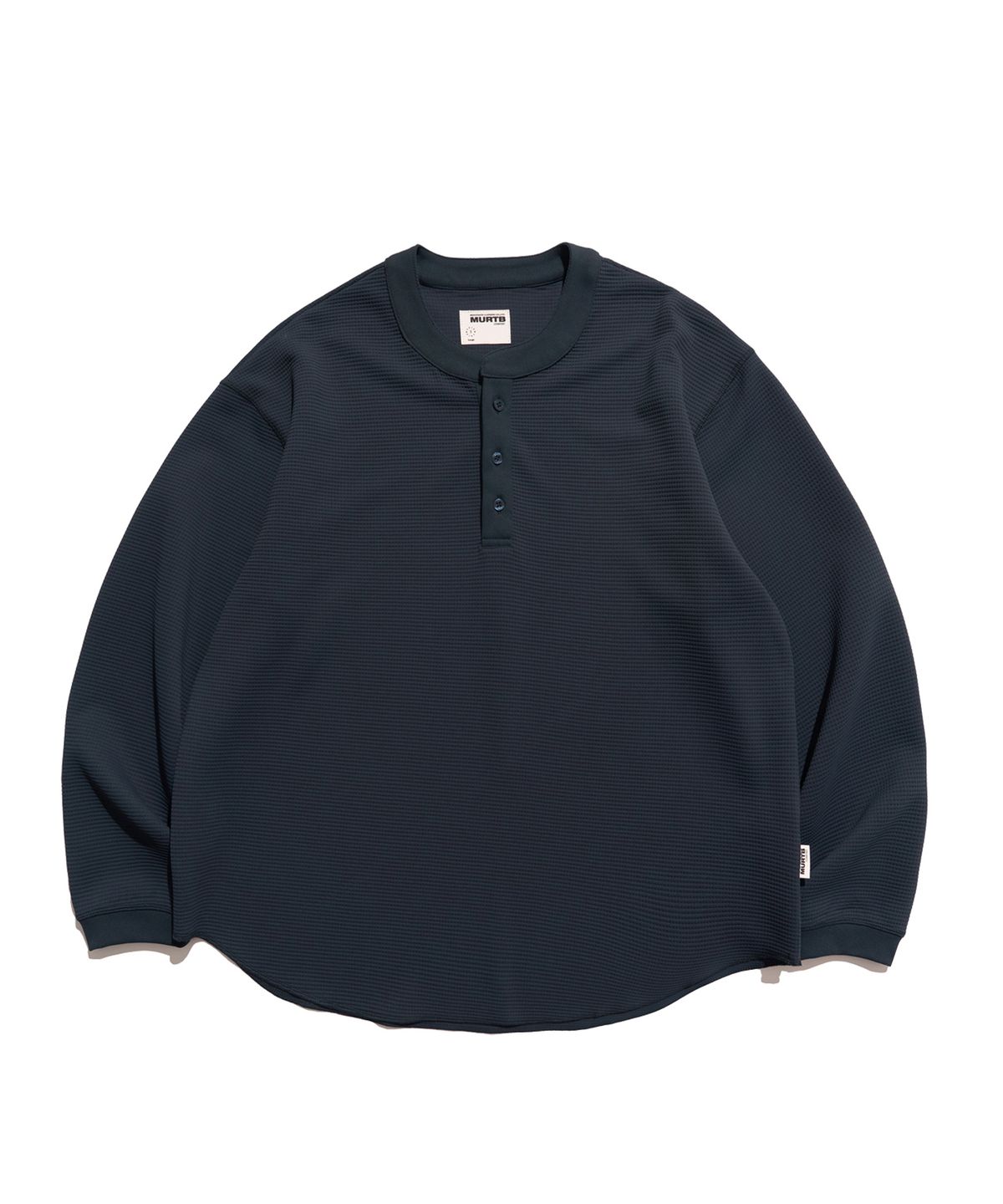 미드업데이트(MIDUPDATE) Heavy Waffle Henley Loose L/S Tee_DBL