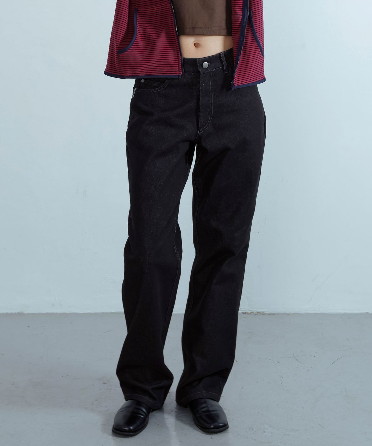 키지코(KIJIKO) ke620. Slim Semi-Low Adjust Denim Black