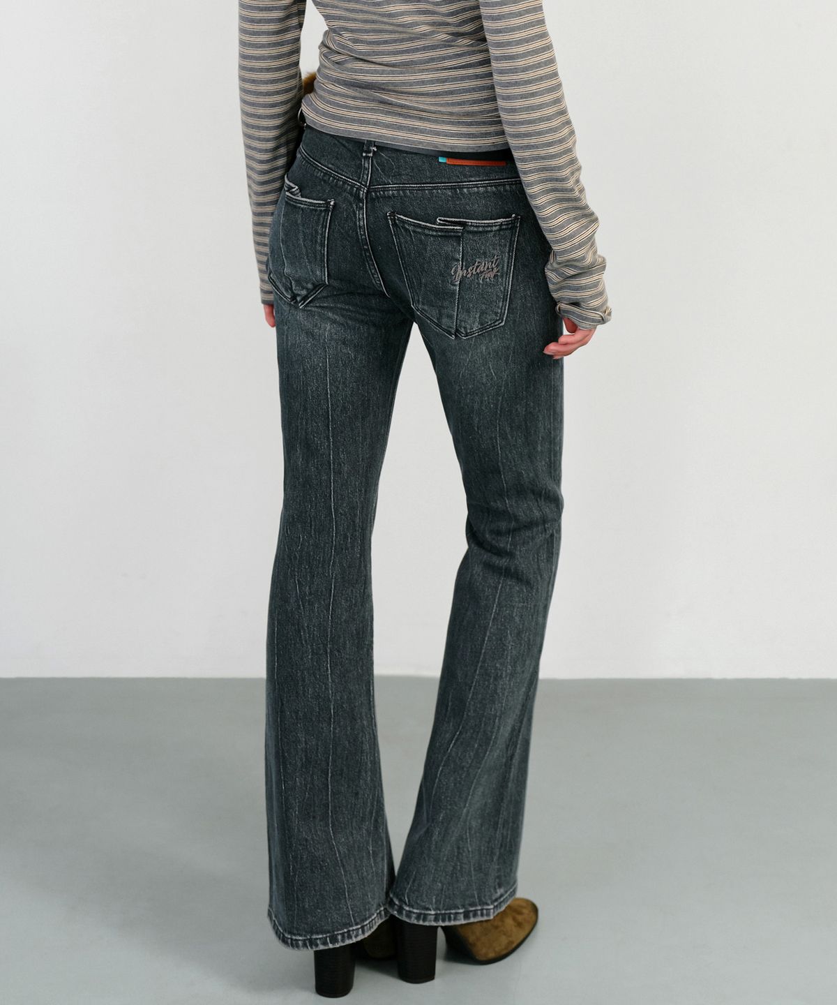 인스턴트펑크(INSTANTFUNK) TULIP POCKET BOOTCUT DENIM - BLUE