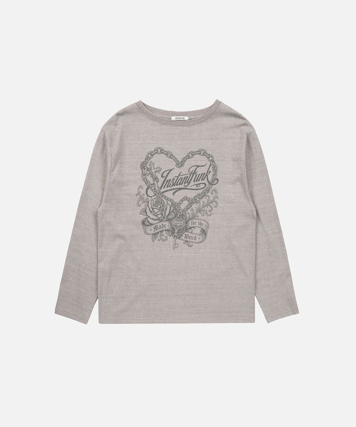 인스턴트펑크(INSTANTFUNK) OVERSIZED HEART GRAPHIC TEE - GREY