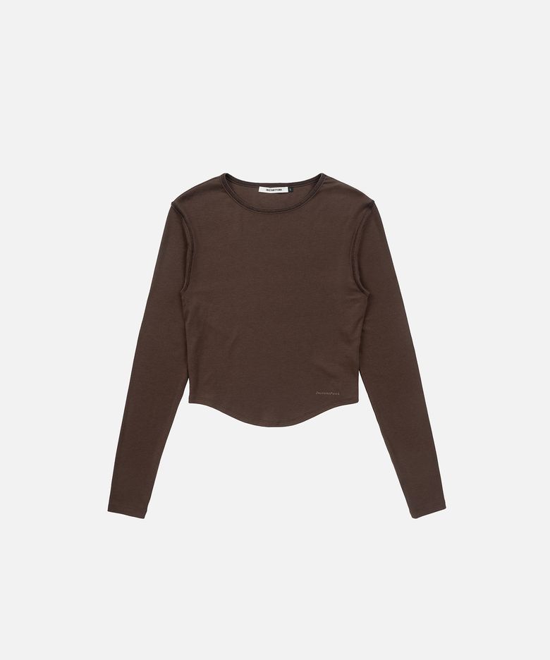 ROUND HEM LINE TEE - BROWN