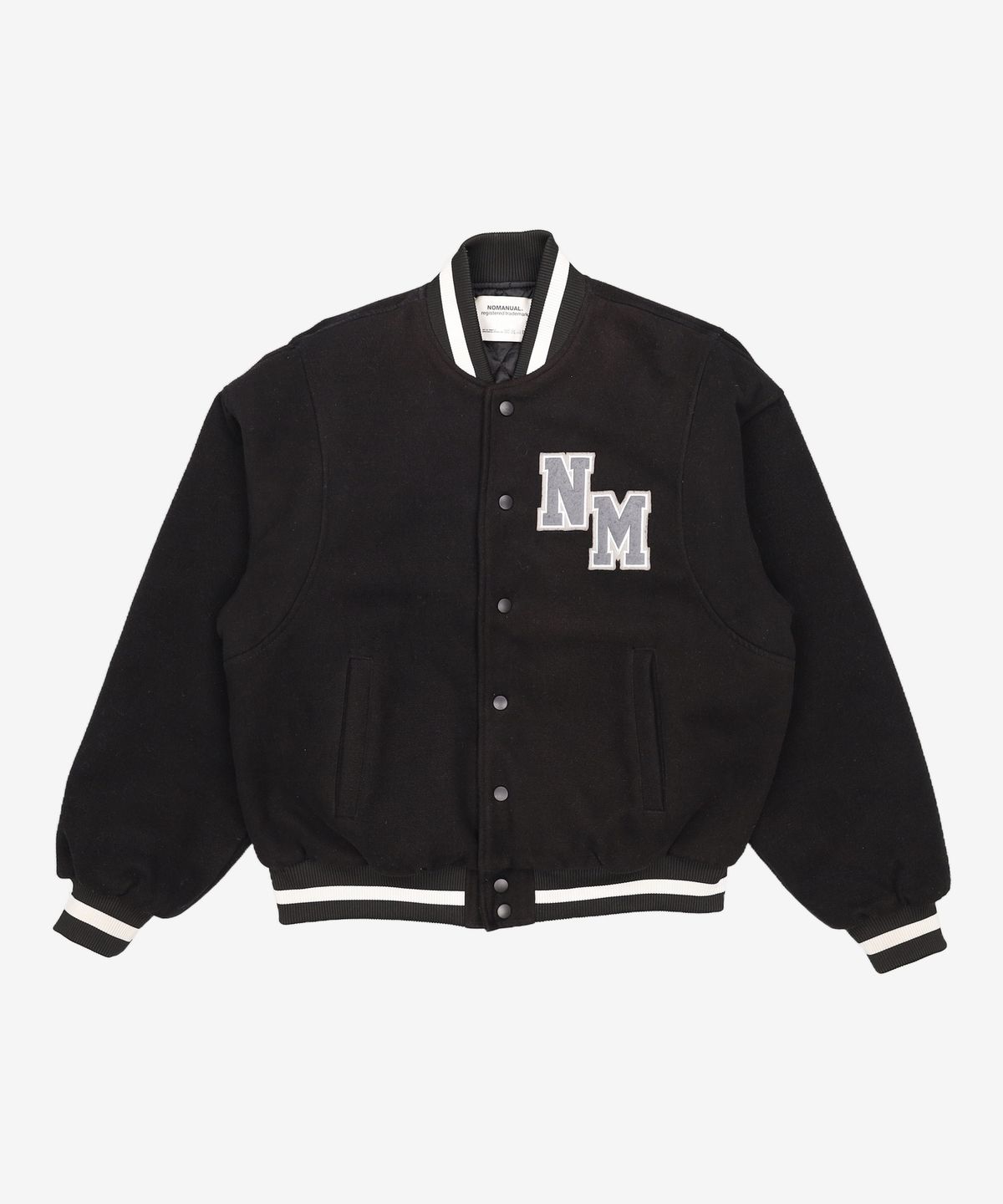노매뉴얼(NOMANUAL) TAYLOR VARSITY JACKET - BLACK L